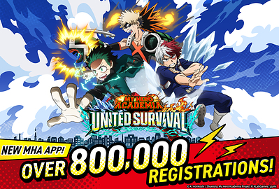New “My Hero Academia” Anime Game App “My Hero Academia UNITED SURVIVAL” Surpasses 800,000 Pre-Registrations! Additional Rewards Confirmed–Launching August 6!
